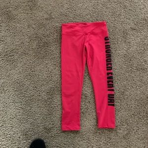 Pink Beachbody leggings. Autumn Calabrese, stronger every day.